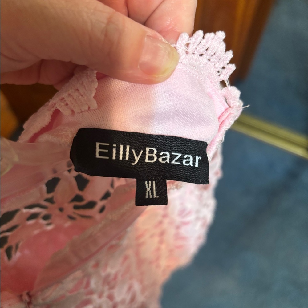 EillyBazar Pink Lace Top